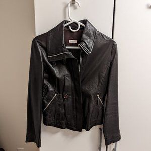 Max and Co 100% lamb leather bomber jacket